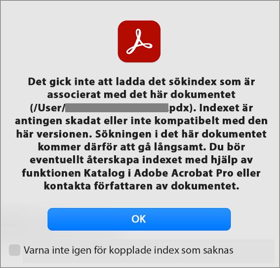 שגיאת Could not load the search index file