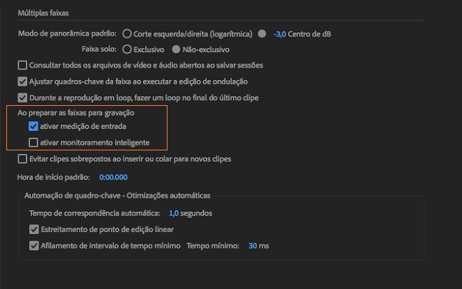 Medição da entrada