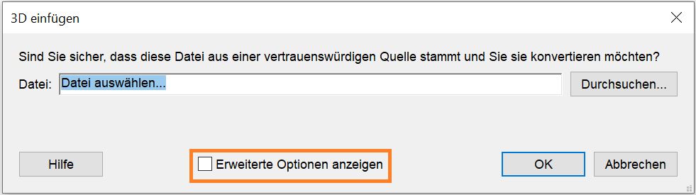„Erweiterte Optionen anzeigen“ auswählen