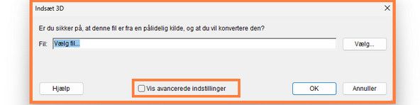 Vælg Vis avancerede muligheder