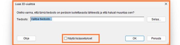 Valitse Näytä lsäasetukset