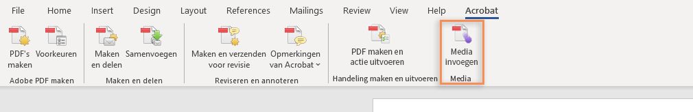 De optie Media invoegen