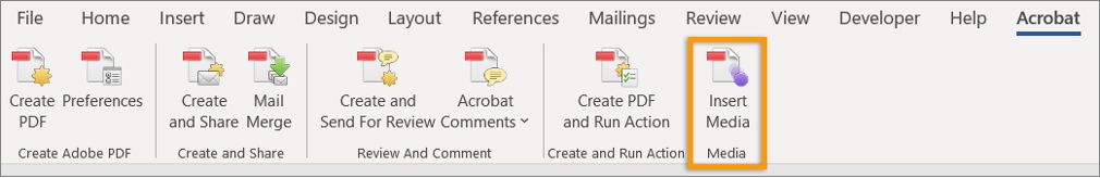 خيار Insert media