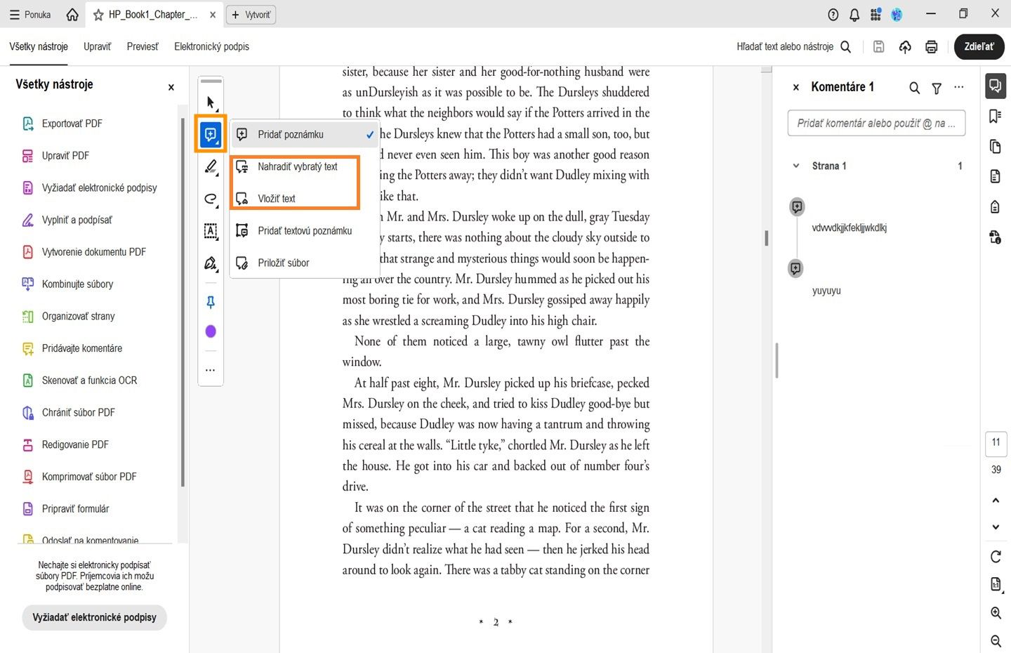Vložiť a nahradiť