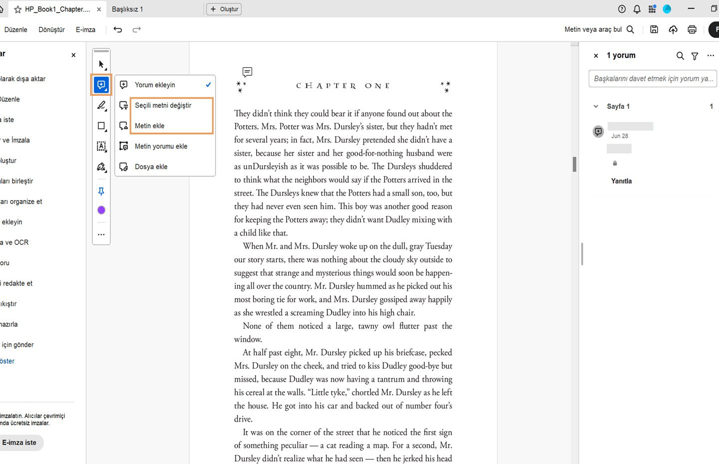 Ekleme ve değiştirme