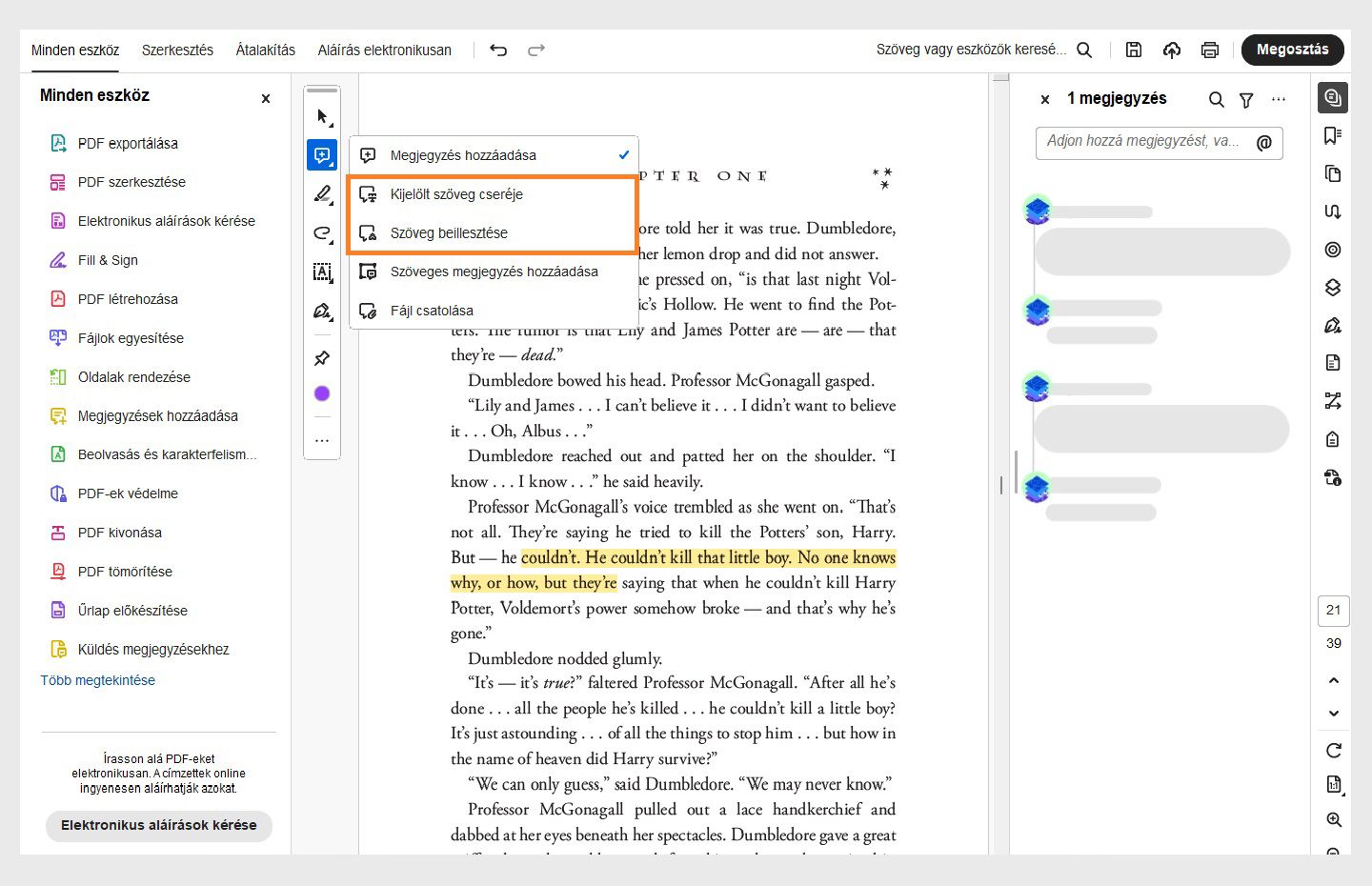 Beszúrás és csere