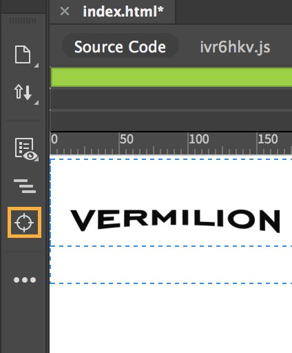 خيار Inspect في شريط الأدوات
