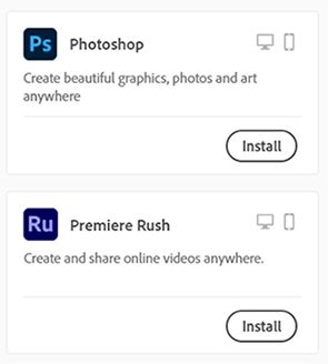 Creative Cloud lietotnes instalēšana