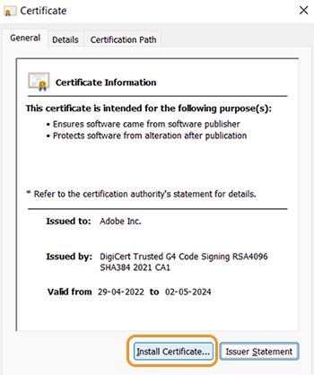 Installa certificato