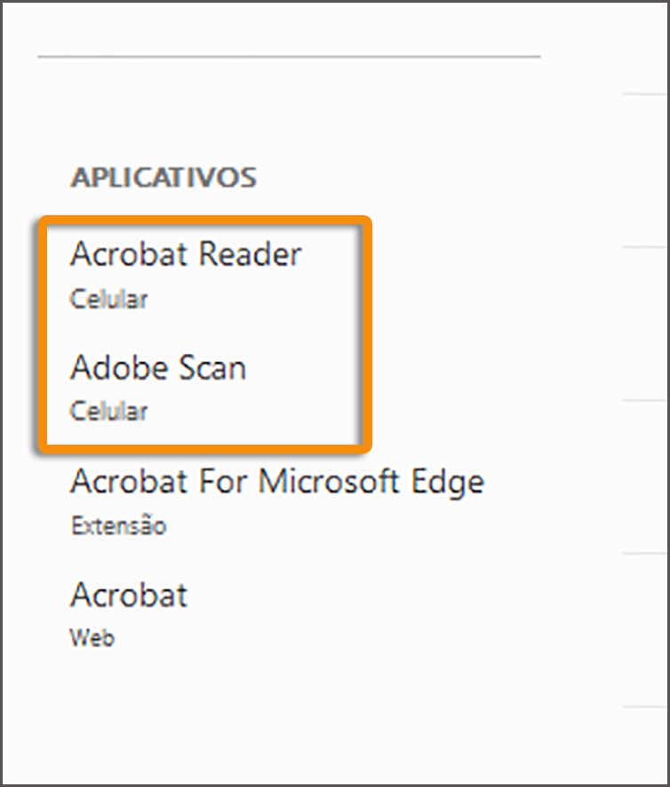 Instalar aplicativos para dispositivos móveis no painel à esquerda