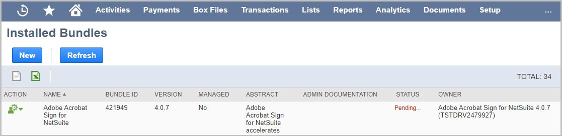 installazione di sign in sospeso