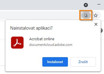 Instalace aplikace Acrobat online