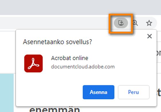 Asenna Acrobatin verkkopalvelut