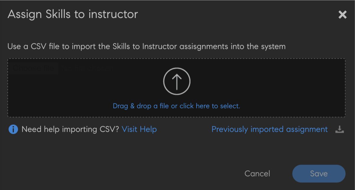 Add instructor skills CSV