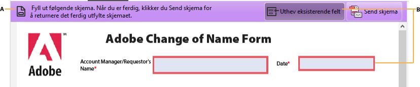 Interaktivt skjema i Acrobat