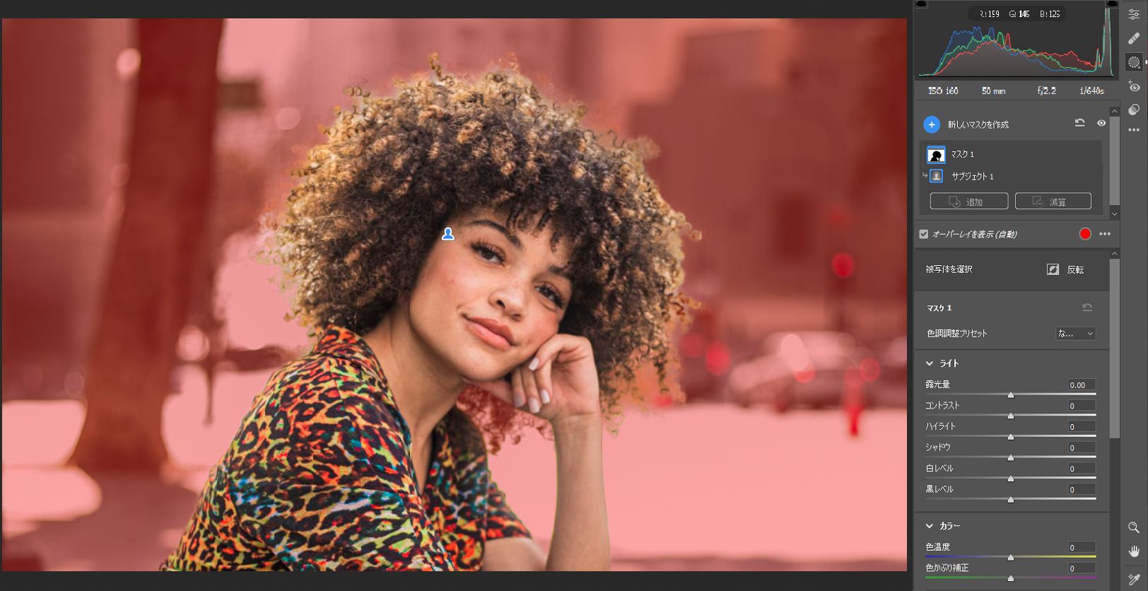 被写体の選択を反転