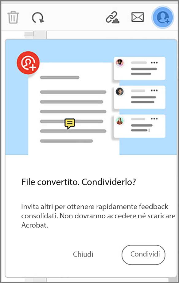 Suggerimento per condividere il file dopo la conversione in PDF