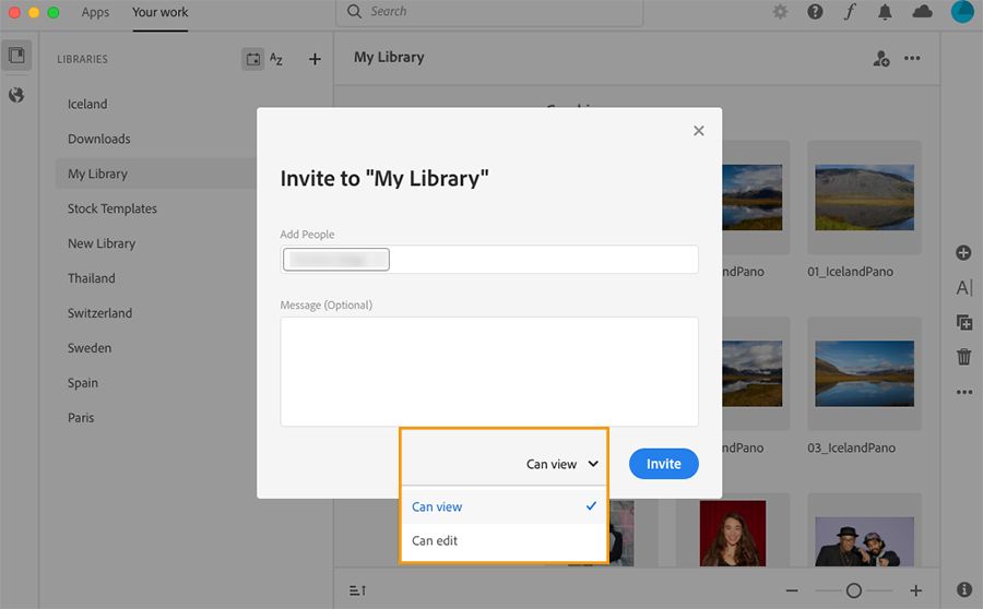 새 라이브러리로 초대