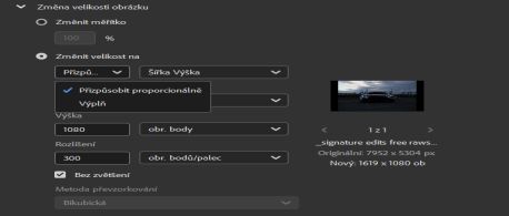 Vyberte možnost Přizpůsobit velikosti v aplikaci Adobe Bridge.