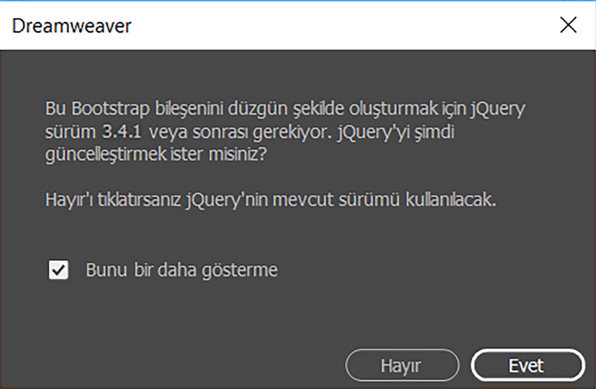 jQuery açılır pencere iletişim kutusu
