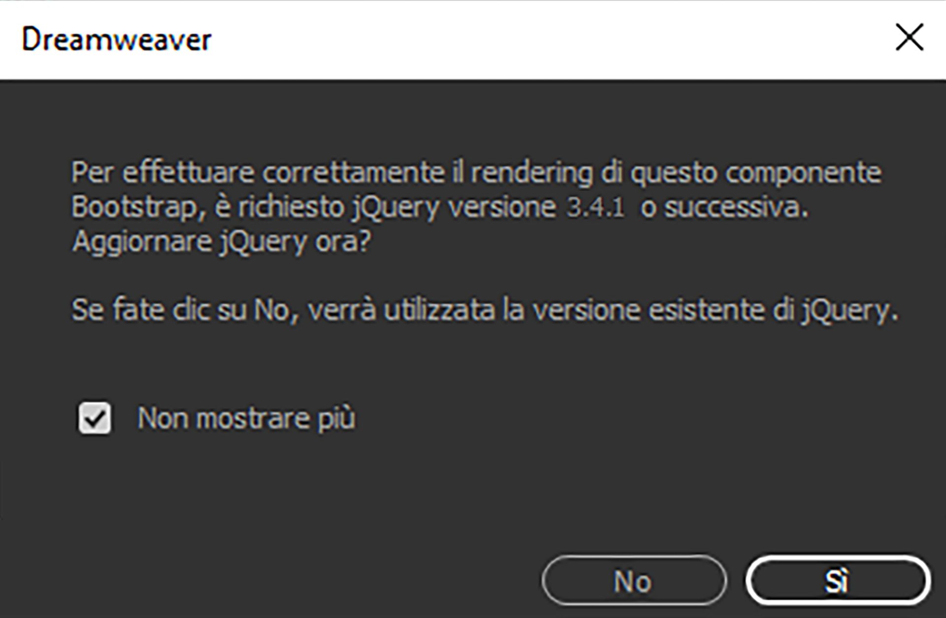 Finestra a comparsa di jQuery