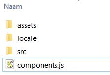 Mapstructuur in de map mycomponents 
