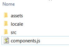 Estrutura do diretório dentro da pasta meuscomponentes 