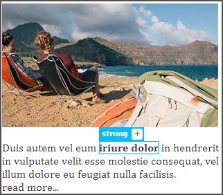 Vetgedrukte tekst is geselecteerd