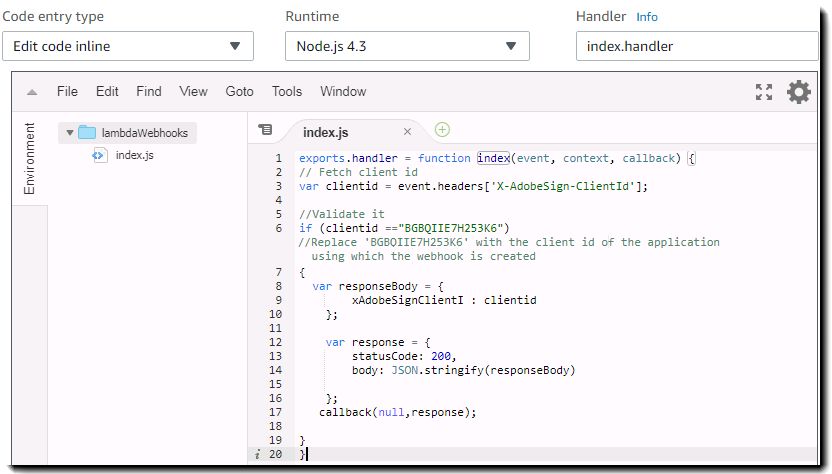 Inhalt der Datei „index.js“ aktualisieren