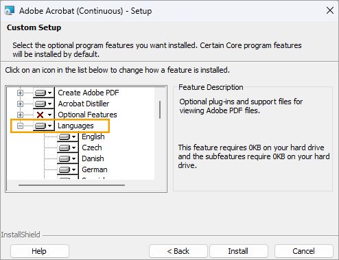 セットアップツール：言語