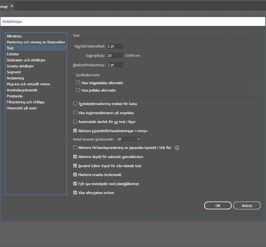 Inställning för att aktivera östasiatiska och indiska alternativ i Inställningar
