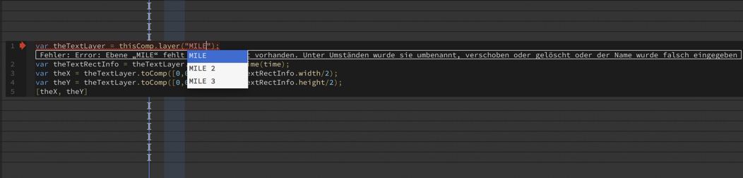 Automatische Vorschläge zum Ebenennamen