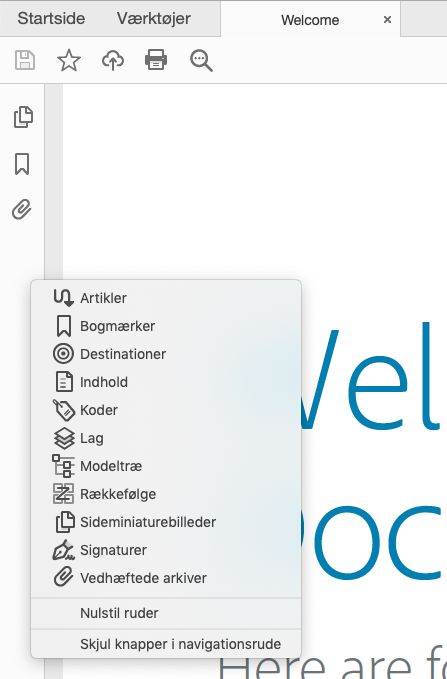 Vælg Lag fra genvejsmenuen i venstre rude