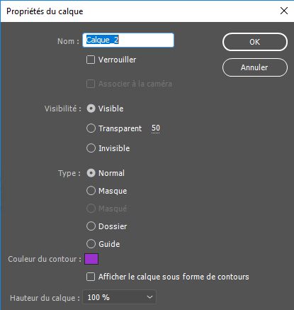 Propriétés du calque