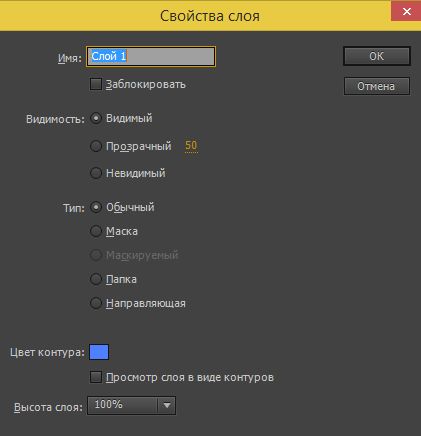 Свойства слоя