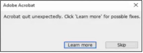 选择“了解详情”以获取解决崩溃问题的步骤
