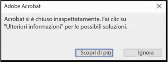 Seleziona Ulteriori informazioni per i passaggi di risoluzione dei problemi relativi all’arresto anomalo
