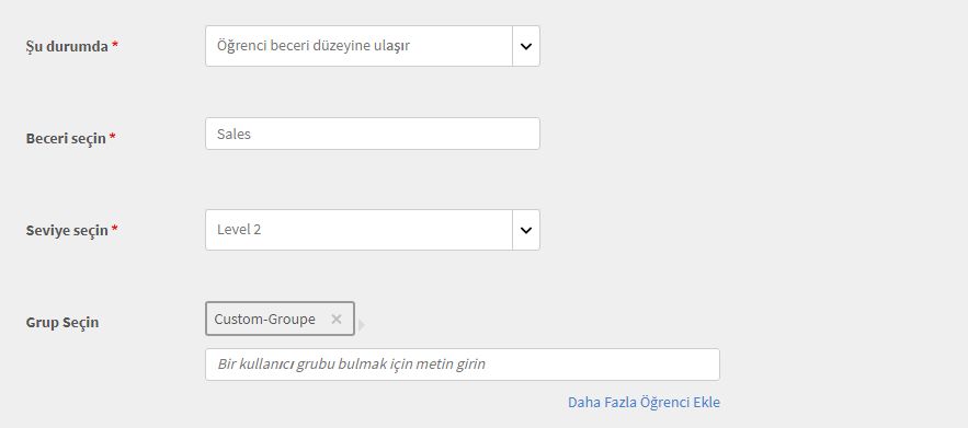 Öğrenci beceri düzeyini başarıyla tamamlar