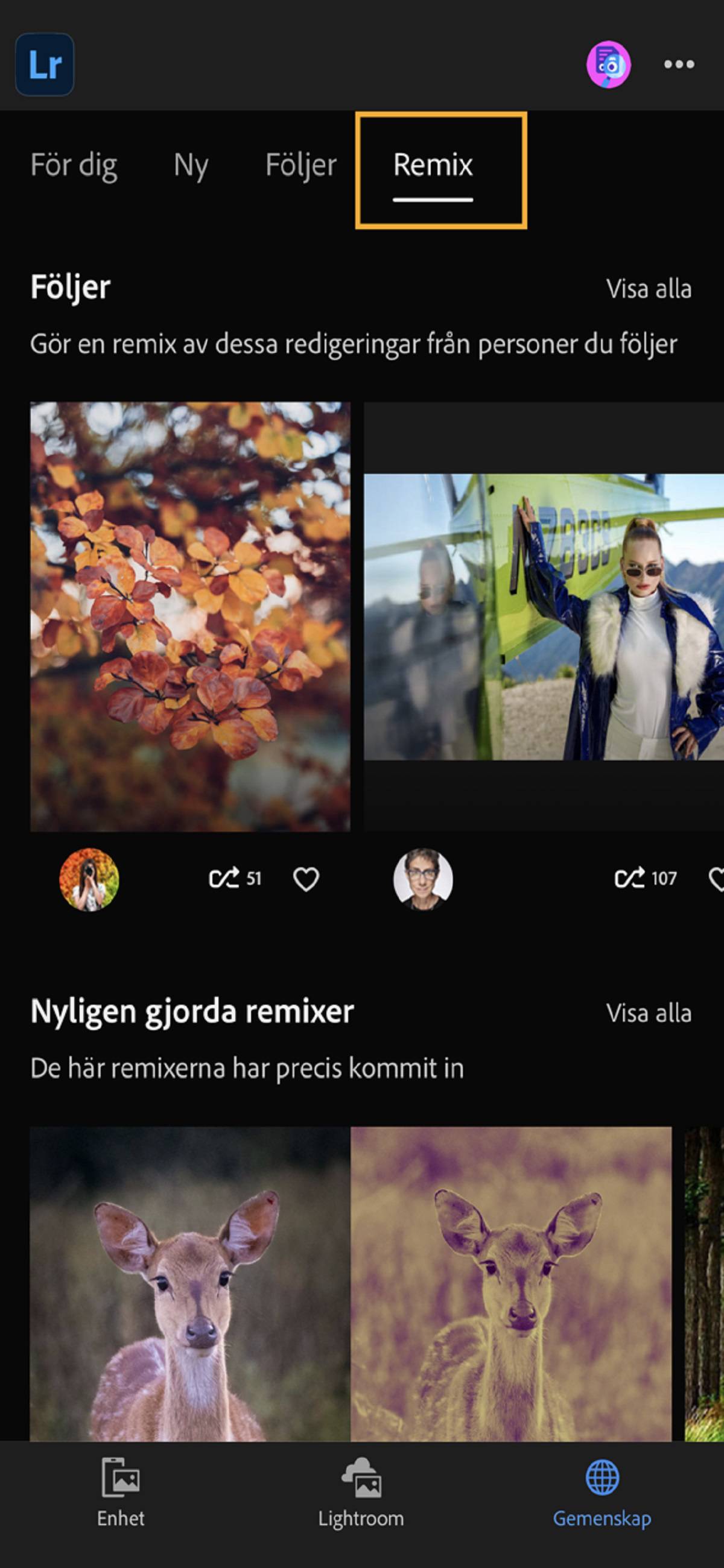 Remix i Lightroom för iOS