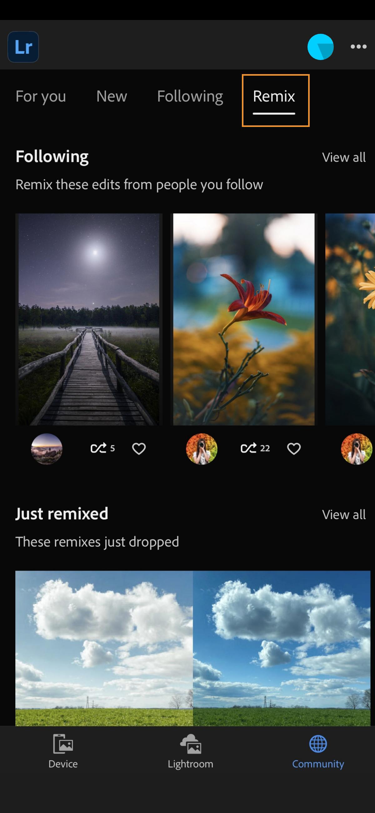 Remix in Lightroom for iOS