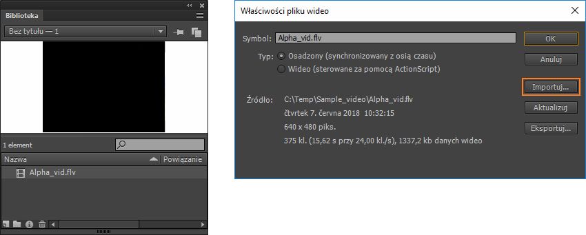 Opcja importowania do biblioteki