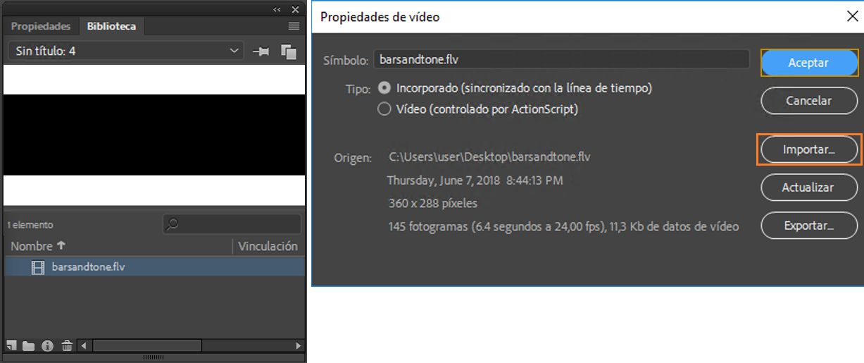 Opción Importar a biblioteca