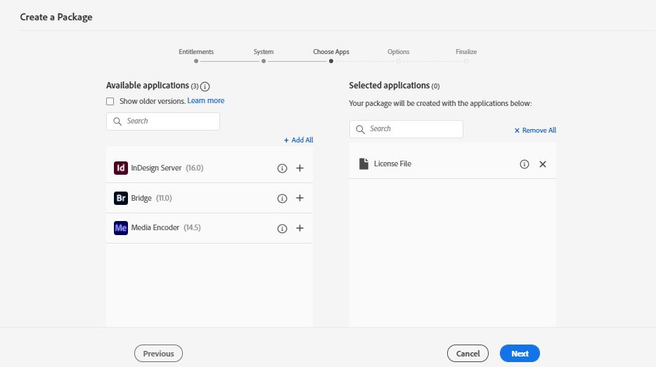 виберіть тільки ліцензію