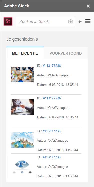 Afbeeldingen met gekochte licentie