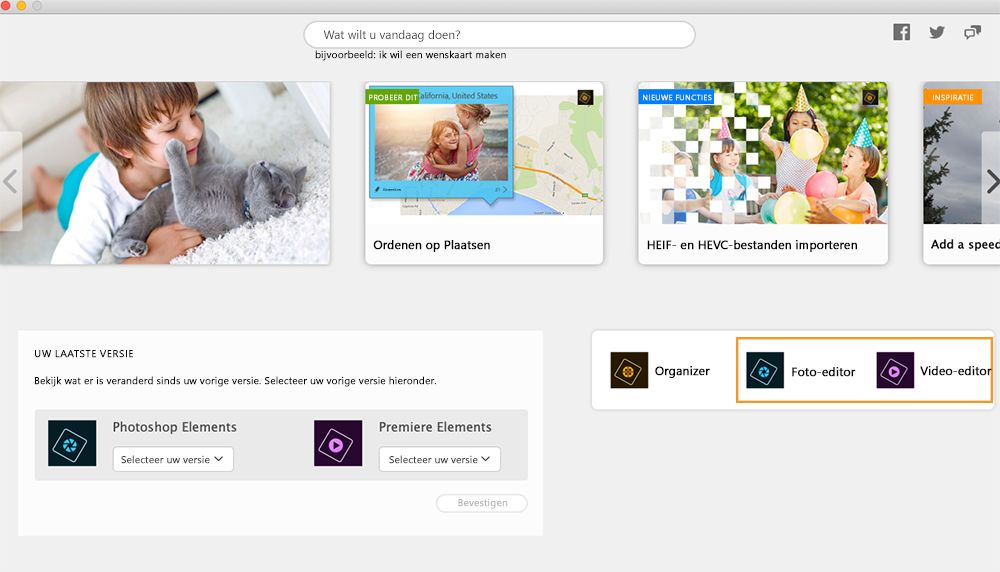 De foto- of video-editor installeren