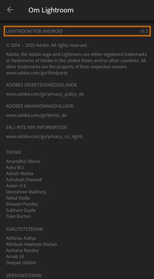 Lightroom-version
