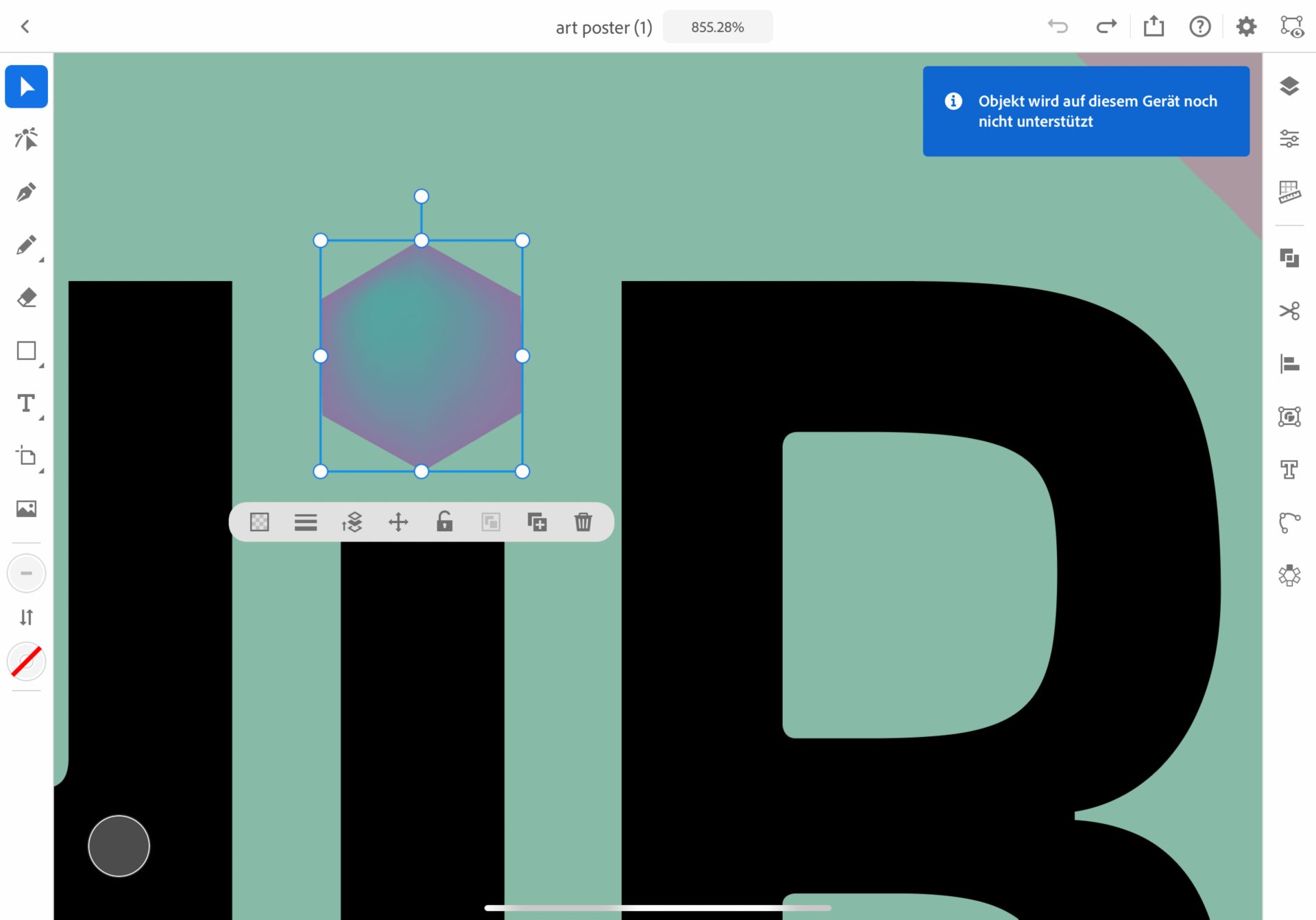 Eingeschränkte Transformation in Illustrator auf dem iPad