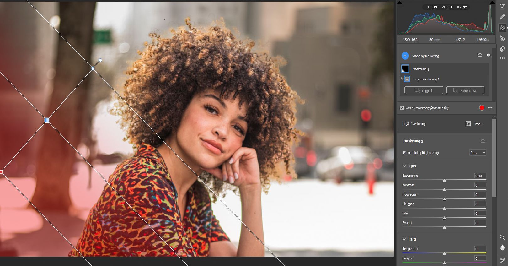 Linjär övertoning i Maskering