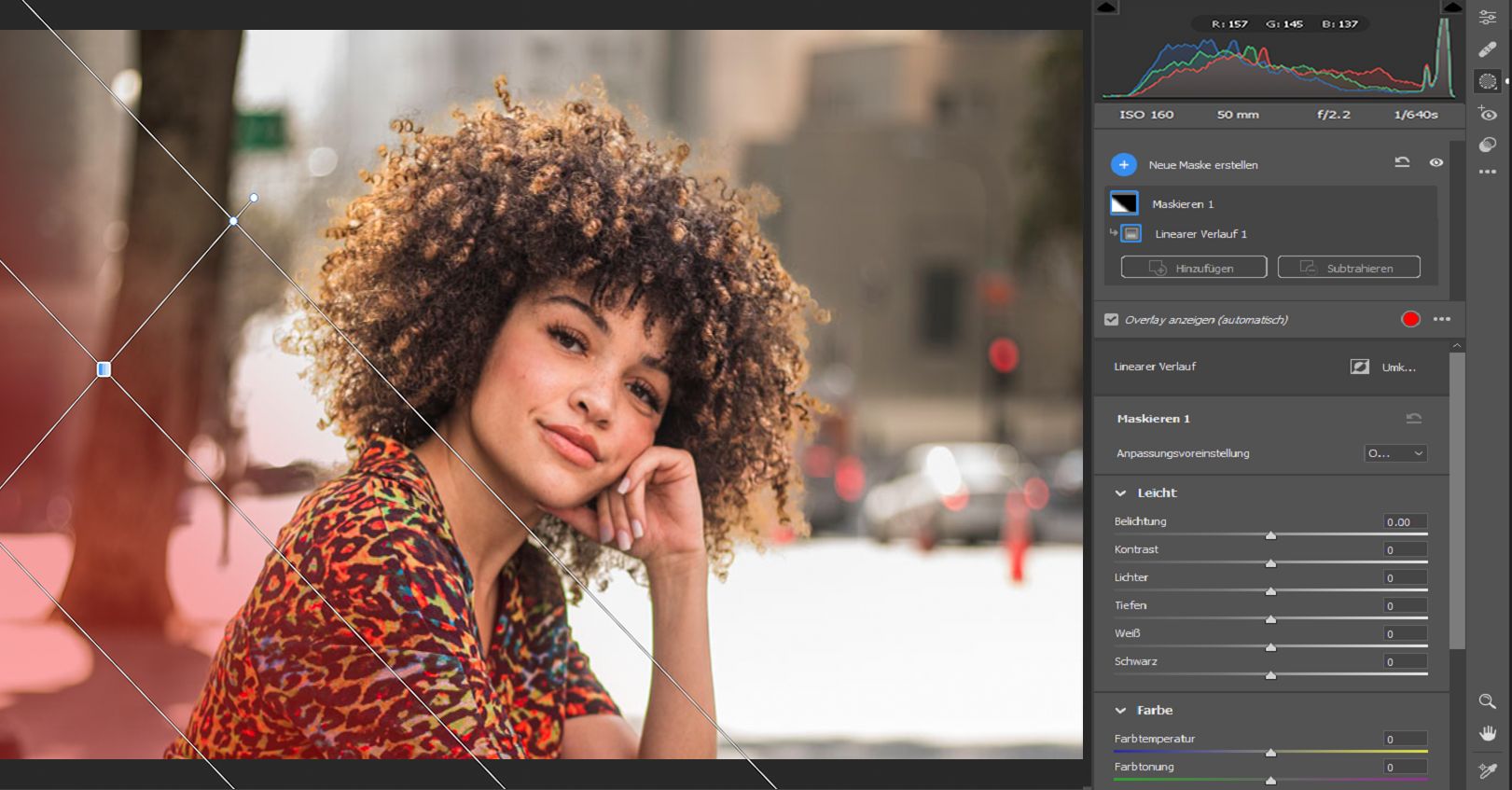 „Linearer Verlauf“ unter „Maskieren“