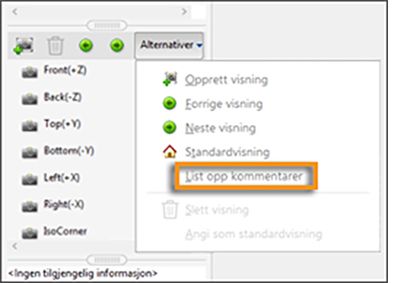 List opp kommentarer